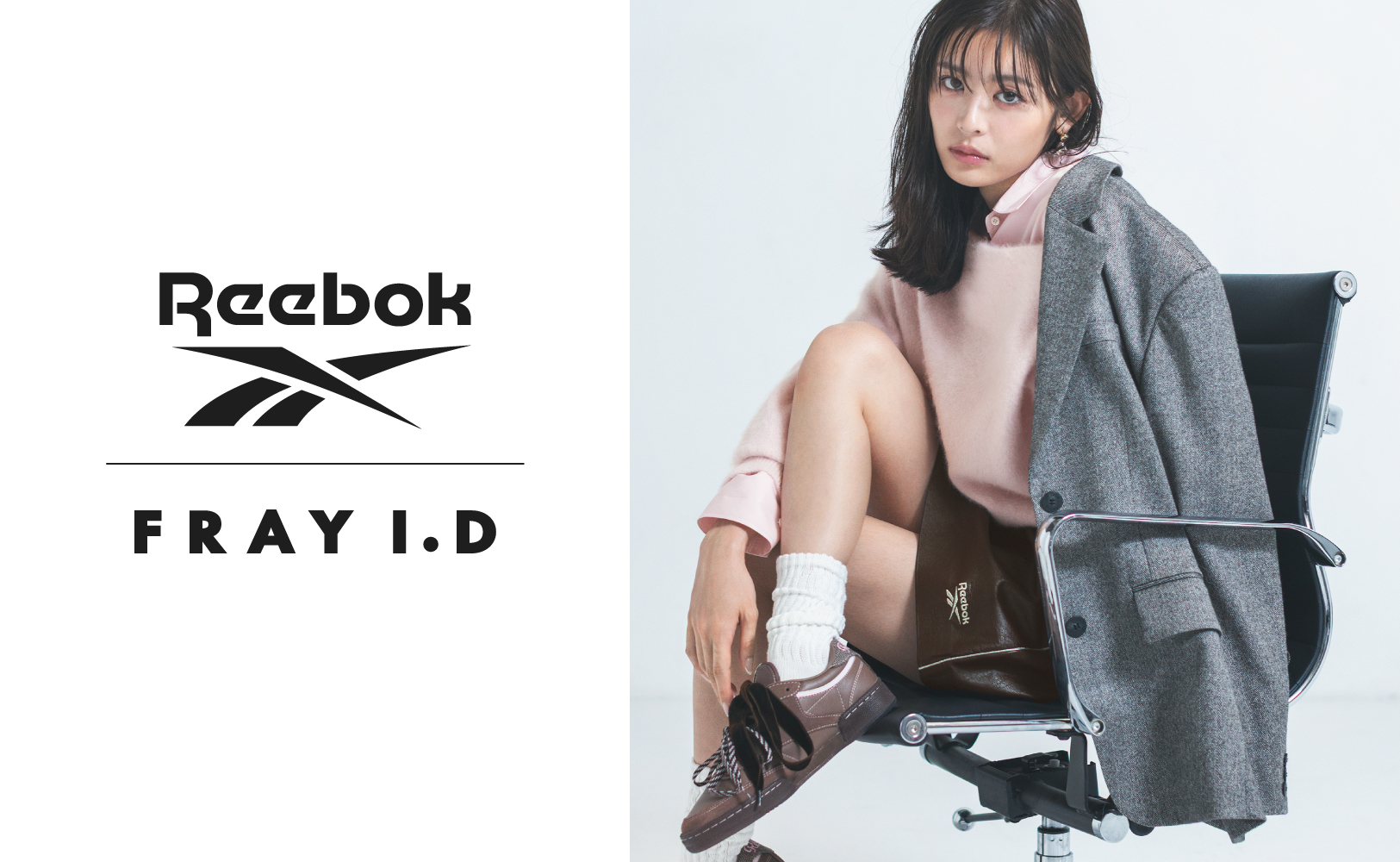 Reebok× FRAY I.D】サテンロゴニットフーディー(ニット)｜トップス